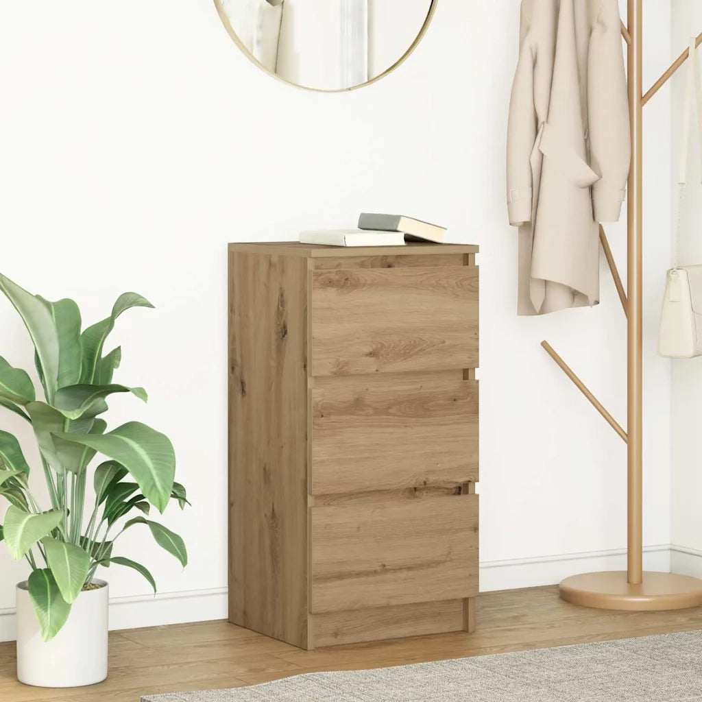 Credenza Rovere Artigianale 37,5x35x76 cm in Legno Multistrato