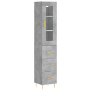 Credenza | Madia | Buffet da pranzo | Armadio da pranzo Grigio Cemento 34,5x34x180 cm in Legno Multistrato