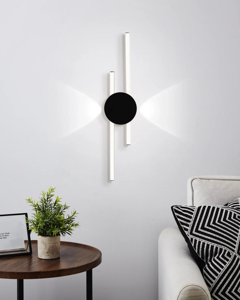 Plafoniera Moderna Venticello Alluminio Nero 2 Luci Led 20,91W 2400+135Lm Ip20