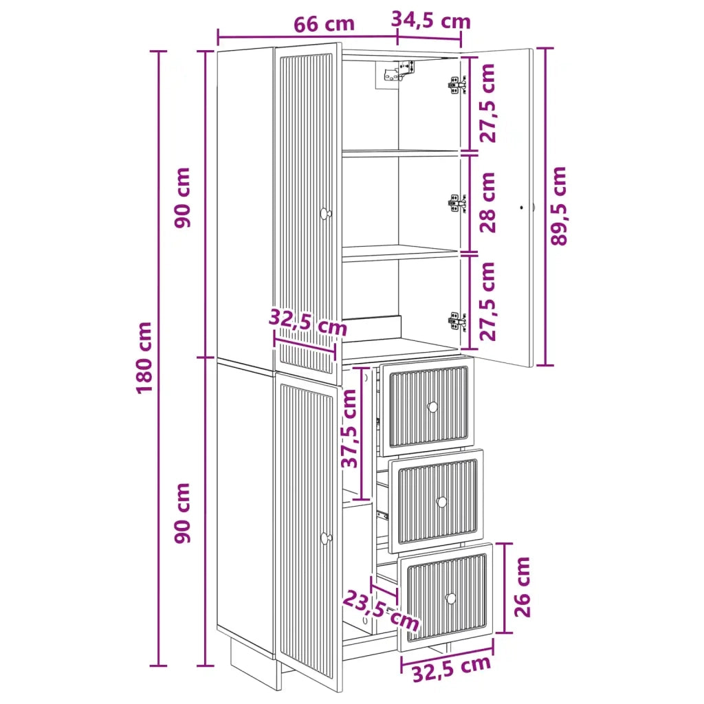 Set di armadi 2 pcs 66 x 34,5 x 90 cm Legno ingegnerizzato 3416396
