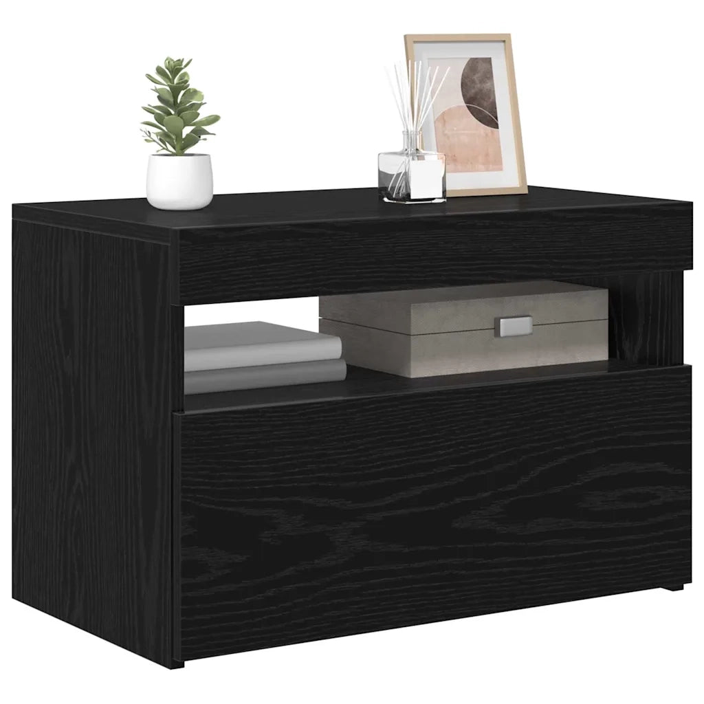 Mobile TV-Credenza per TV-Console TV Rovere Nero 60 x 35 x 40 cm Legno multistrato