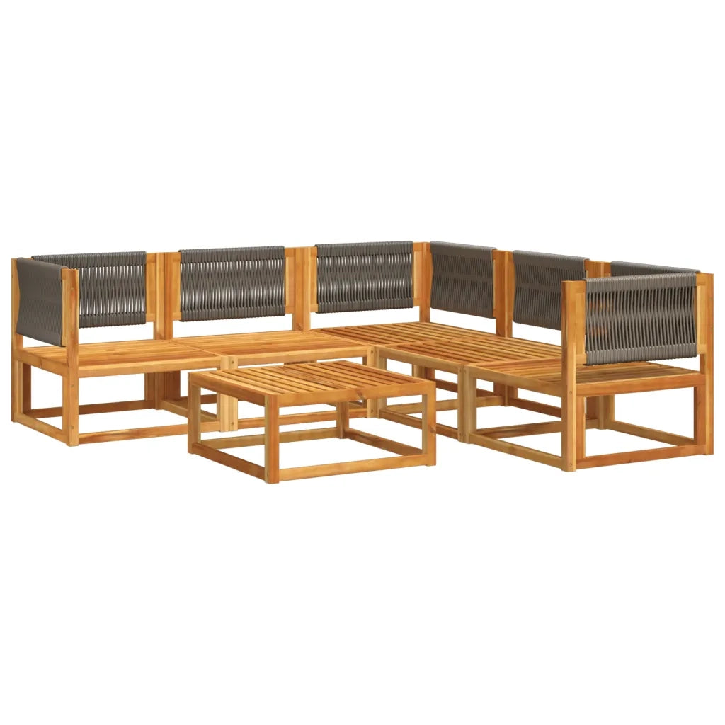 Set di divani da giardino 6 pezzi con cuscini in legno di acacia e corda 3278828