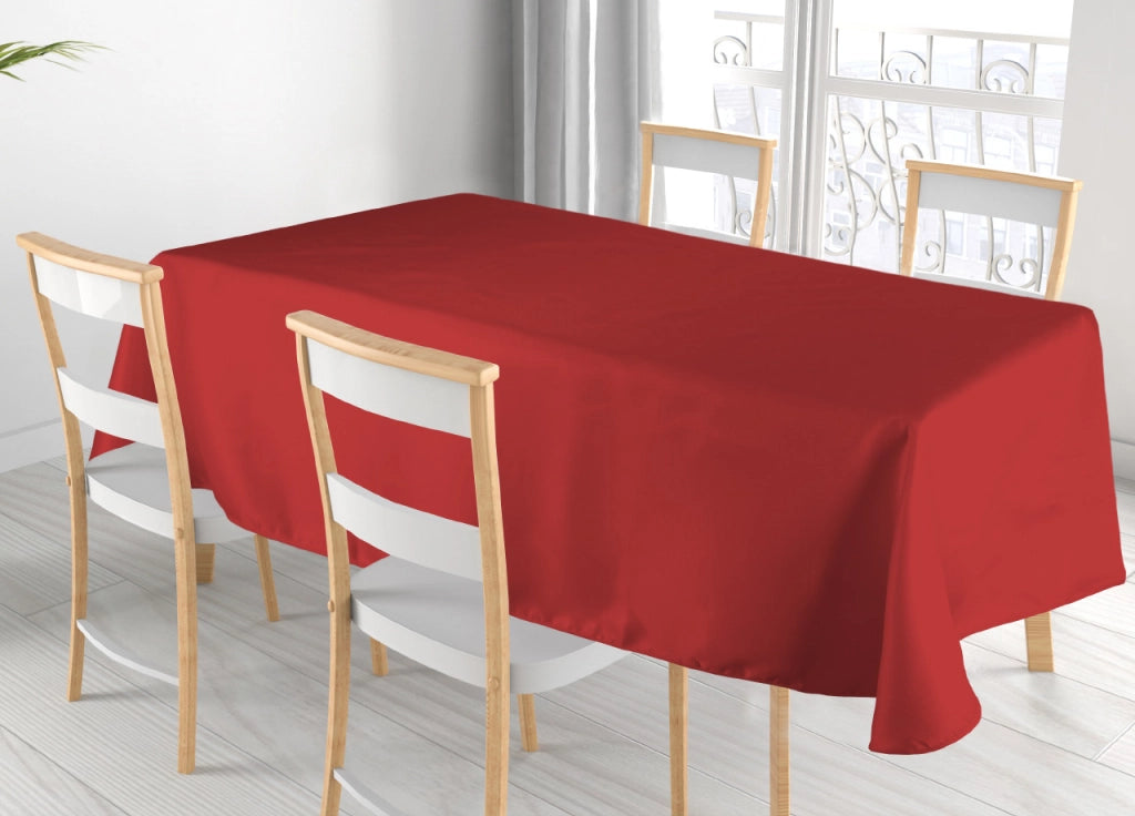 Tovaglia Cucina Soggiorno Antimacchia Idrorepellente In Lurex Tinta Unita - 140x300cm - Rosso-Glitter