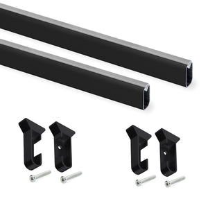 Set 2 Barre Appendiabiti per Armadio 75 cm in Alluminio Emuca Nero