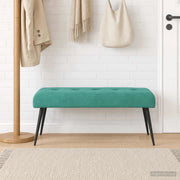 Panchina con bottoni imbottiti Turchese 110 x 40 x 46 cm 42038539