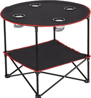 Tavolo da Campeggio Resistente al Calore - Tavolo Pieghevole - 2 Strati - Con Tasca Portatile - Nero - 72x72x61 CM