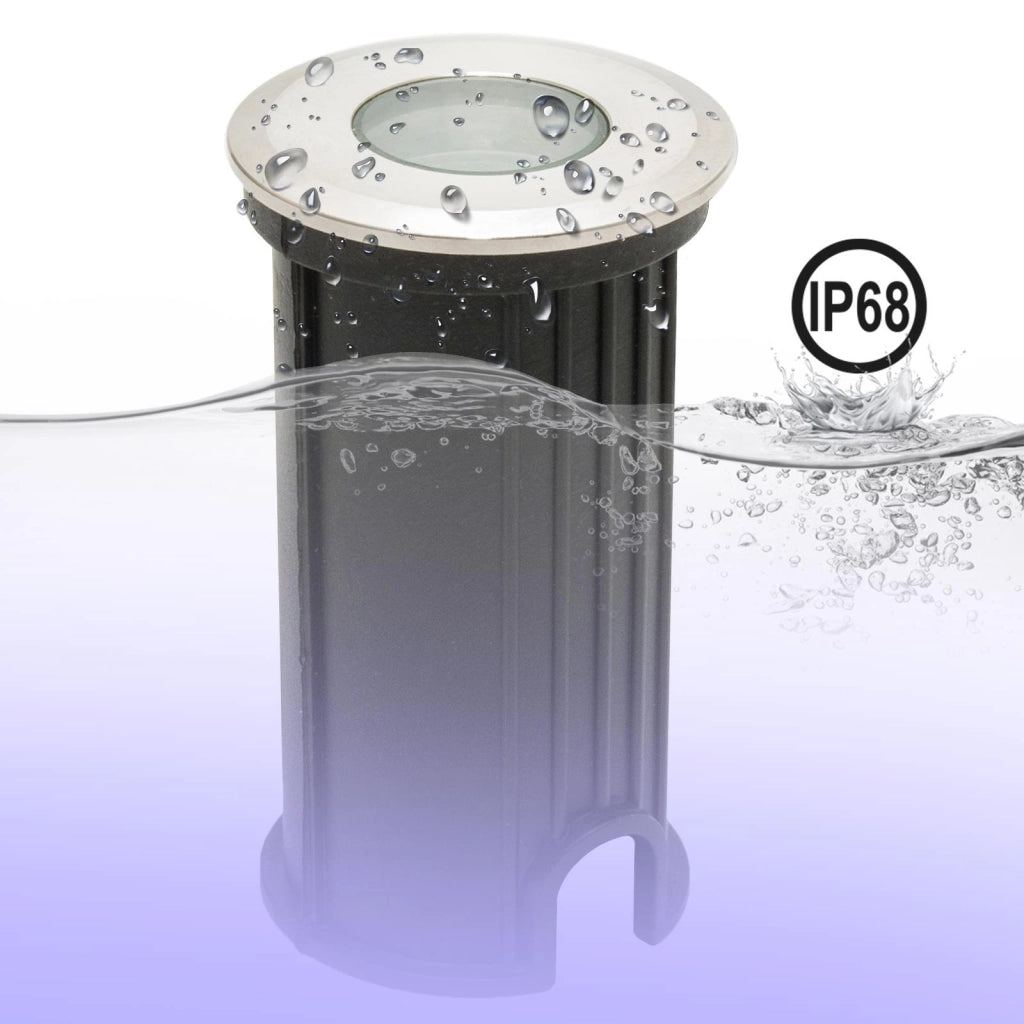Mini faretto LED RGBW 24V calpestabile IP68 incasso 40mm impermeabile segnapassi 3W RGB 4000K DMX luce colorata piscina