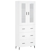 Credenza | Madia | Buffet da pranzo | Armadio da pranzo Bianca 69,5x34x180 cm in Legno Multistrato