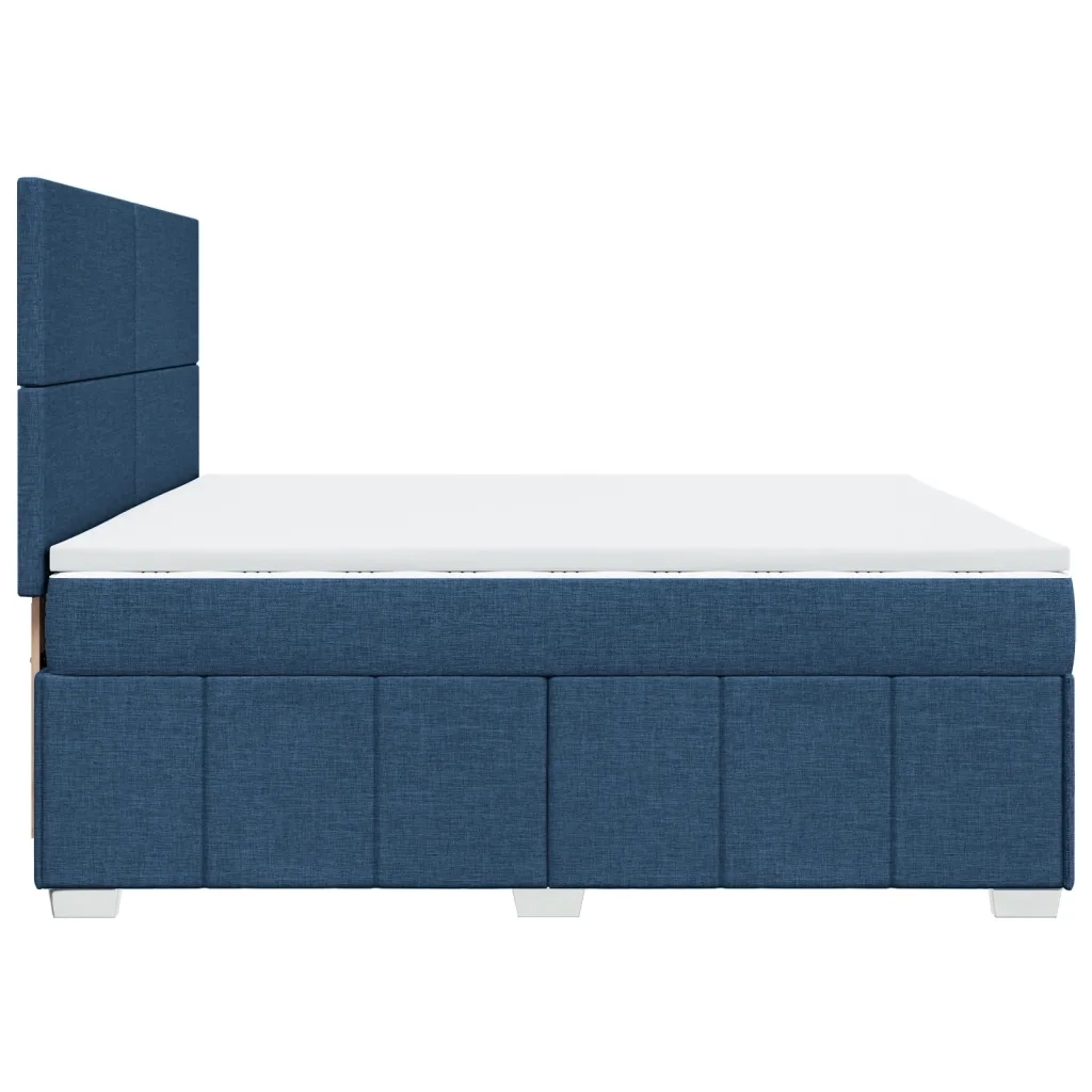 Giroletto a Molle con Materasso Blu 200x200 cm in Tessuto 3291774