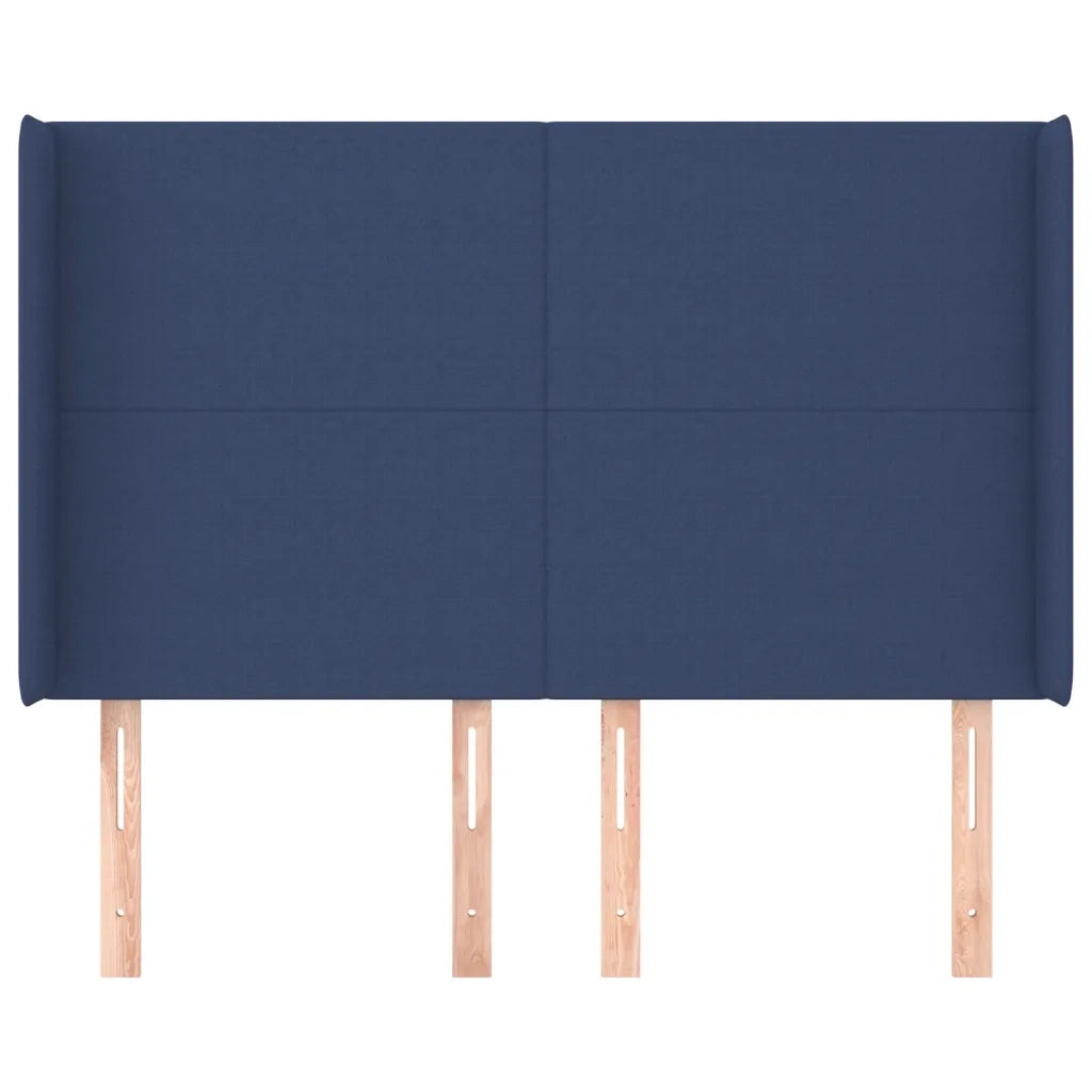Testiera | Testata ad Orecchio Blu 147x16x118/128 cm in Tessuto