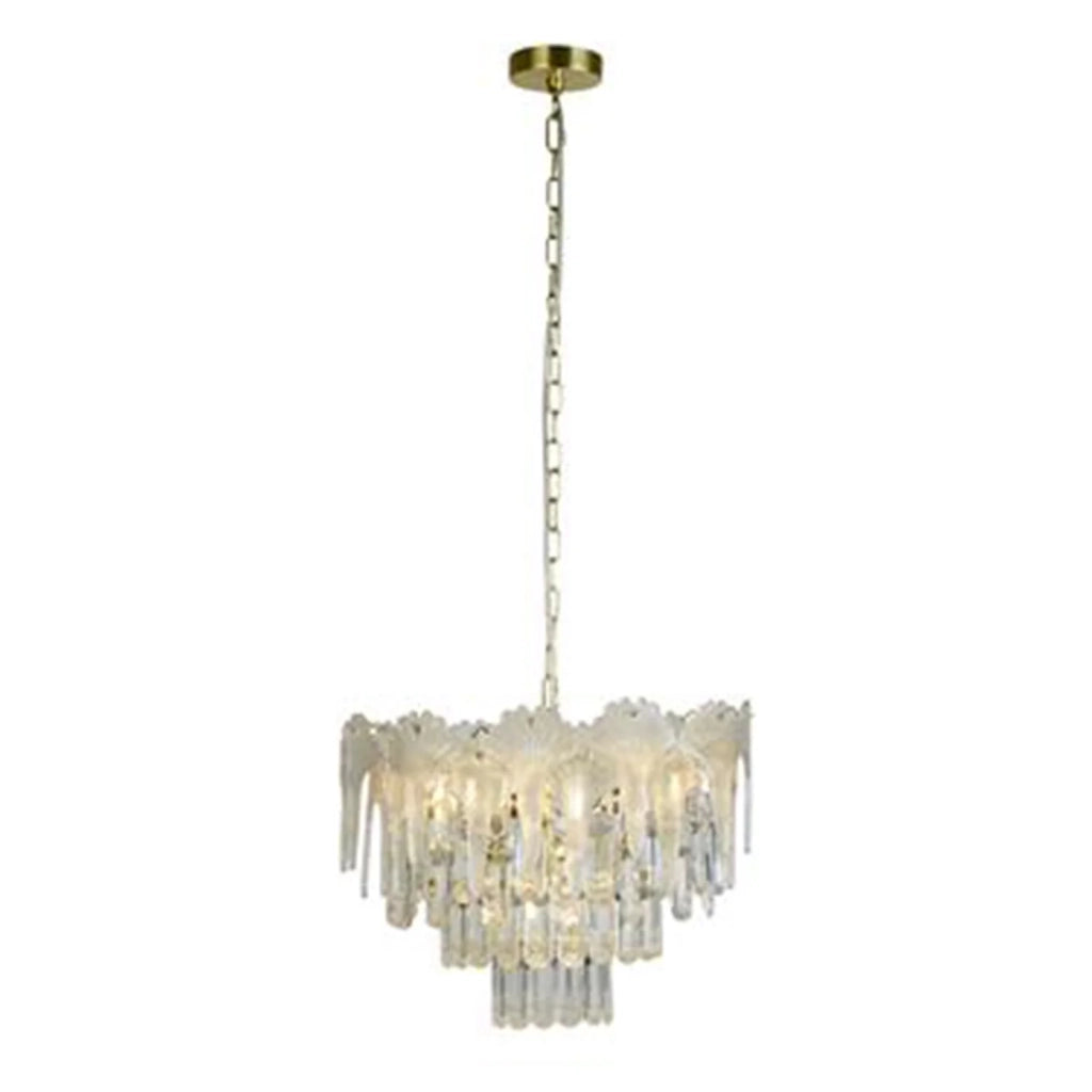 Lampadario Classio Lux & Belle Acciaio Ottone Vetro Trasparente 5 Luci E14