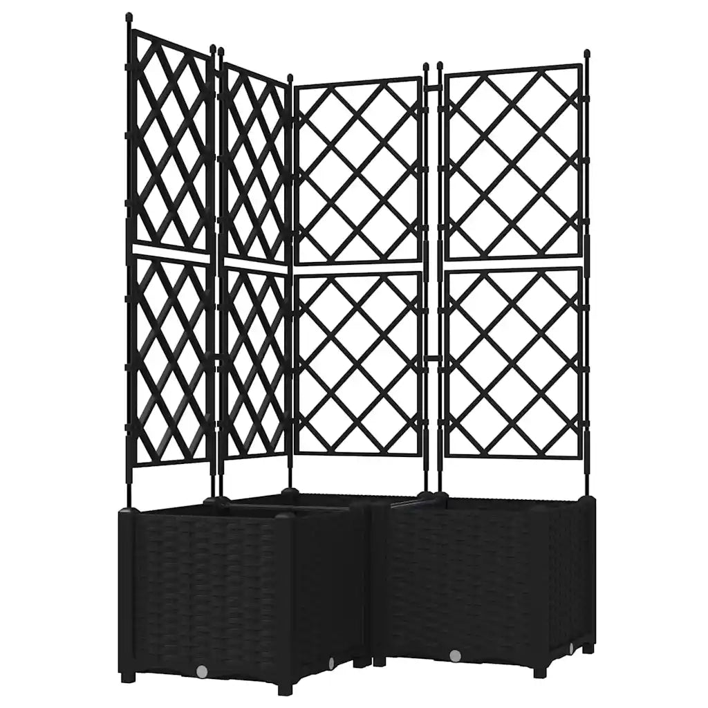 Vaso da giardino 3 pcs Nero 80 x 80 x 143 cm Plastica 42002841