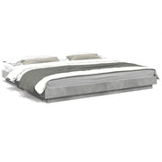 Letto matrimoniale | Letto per adulti | Giroletto Luci LED Grigio Cemento 180x200 cm Legno Multistrato