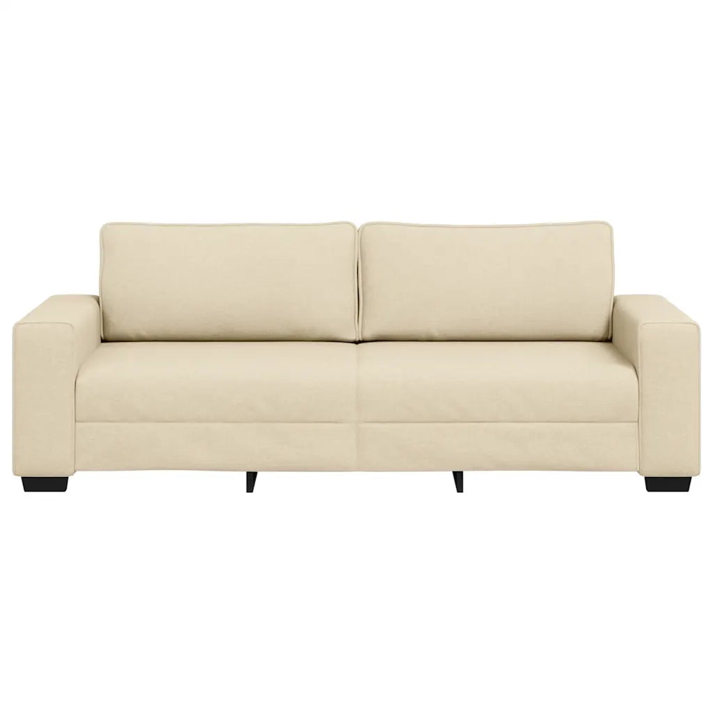 Divano a 3 Posti Crema 220x77x82 cm in Tessuto 4105183
