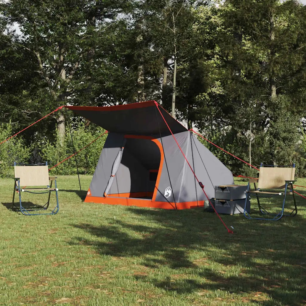vidaXL Tenda da campeggio Grigio e arancione 223 x 163 x 130 cm