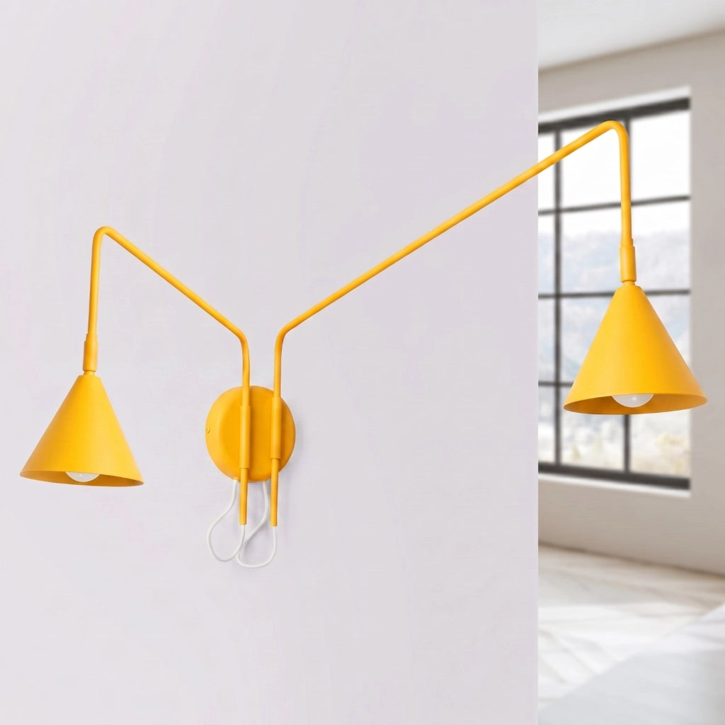 Applique NOX 2 giallo con interruttore