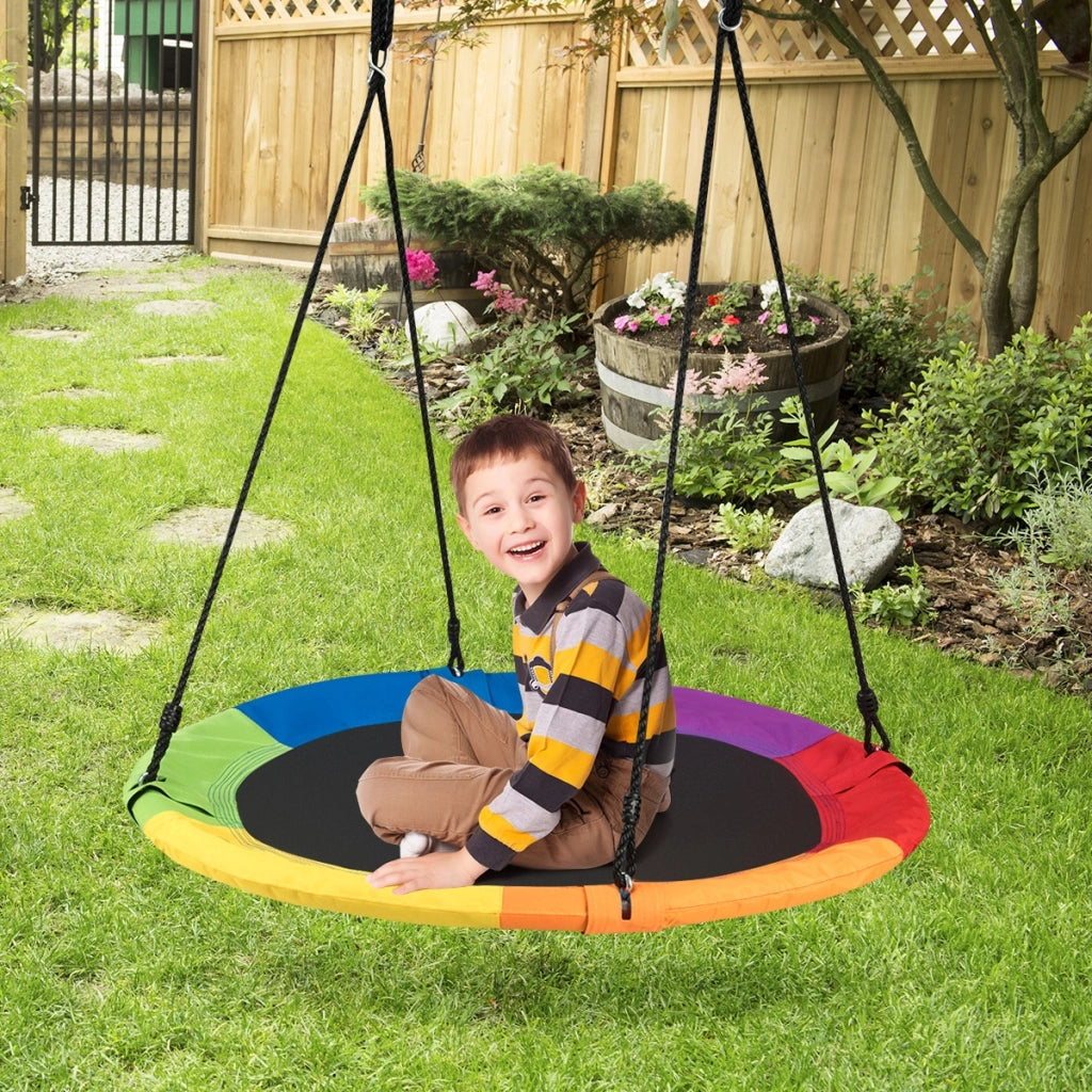 Altalena a nido per bambini in tessuto da giardino, Nido Altalena da appendere 100CM 150KG Colorato