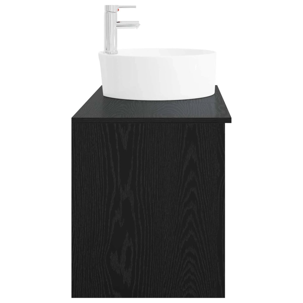 Set di mobili per il bagno 2 pcs Rovere Nero 3403905