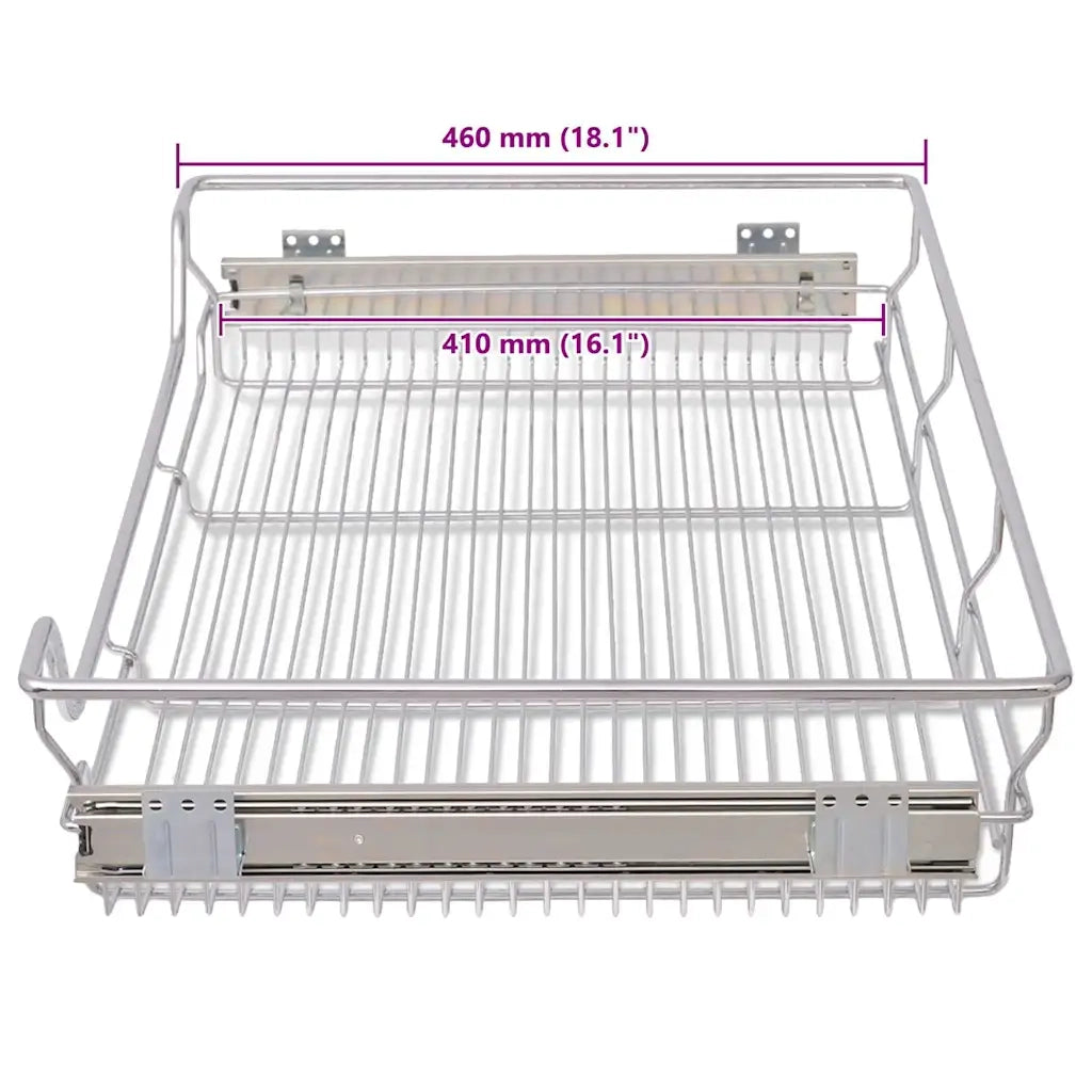 Cestelli a Rete Estraibili 2 pz 800 mm Argentati 50482