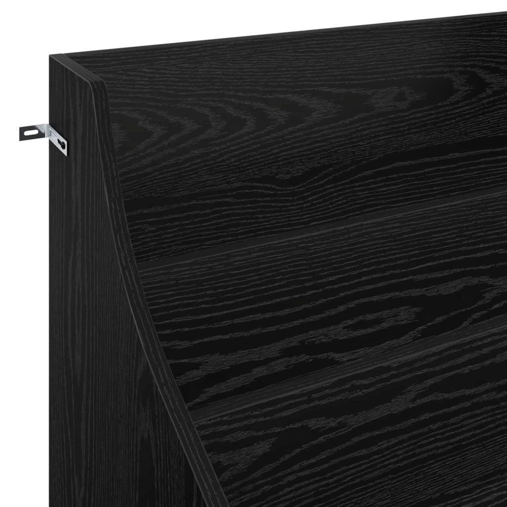 Scaffali per Media Rovere Nero 70,5 x 46 x 112 cm 8012899