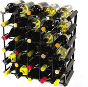 Classico Scaffale da Vino 30 Bottiglie - Design in Legno di Noce e Metallo