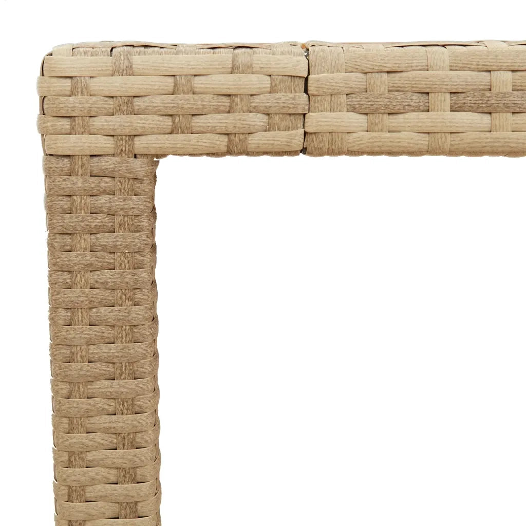 Tavolo da Giardino | Tavolino da esterno Beige 90x90x75 cm Polyrattan e Legno Acacia