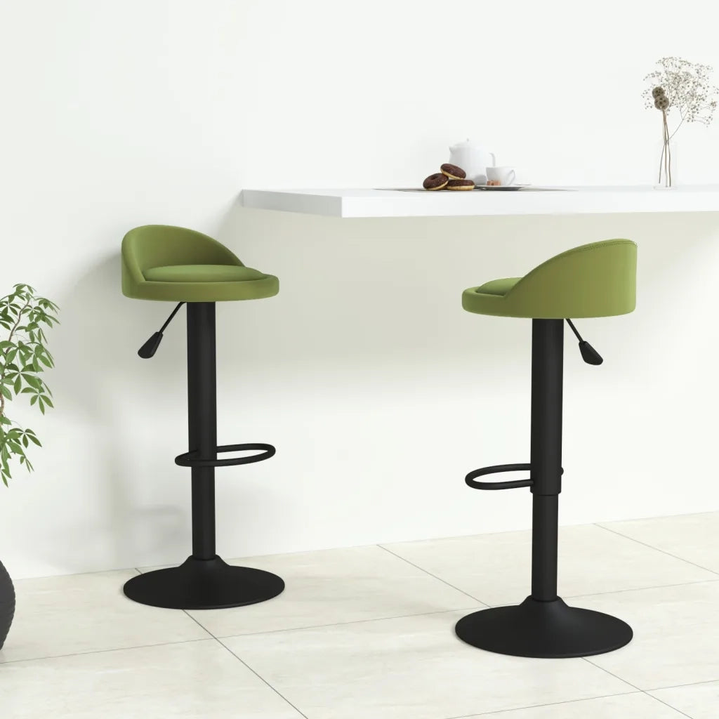 Sgabelli da Bar 2 pz Verde Chiaro in Velluto 333603