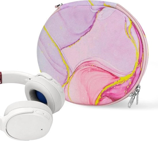Caspoletta per cuffie - Compatibile con HeshEvo HeshANC - Borsa rigida per viaggi - Marmo rosa