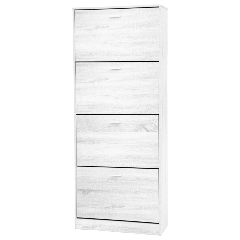 Scarpiera Slim 4 Ante 60x17x153 Colori Bianco Legno