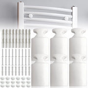 Supporti per radiatori da bagno - Asciugamani appoggiatori - Maniglione per appendere asciugamani - Ganci per cappotti da bagno - Fissaggio su radiatore - Bianco - Set da 3 pezzi.