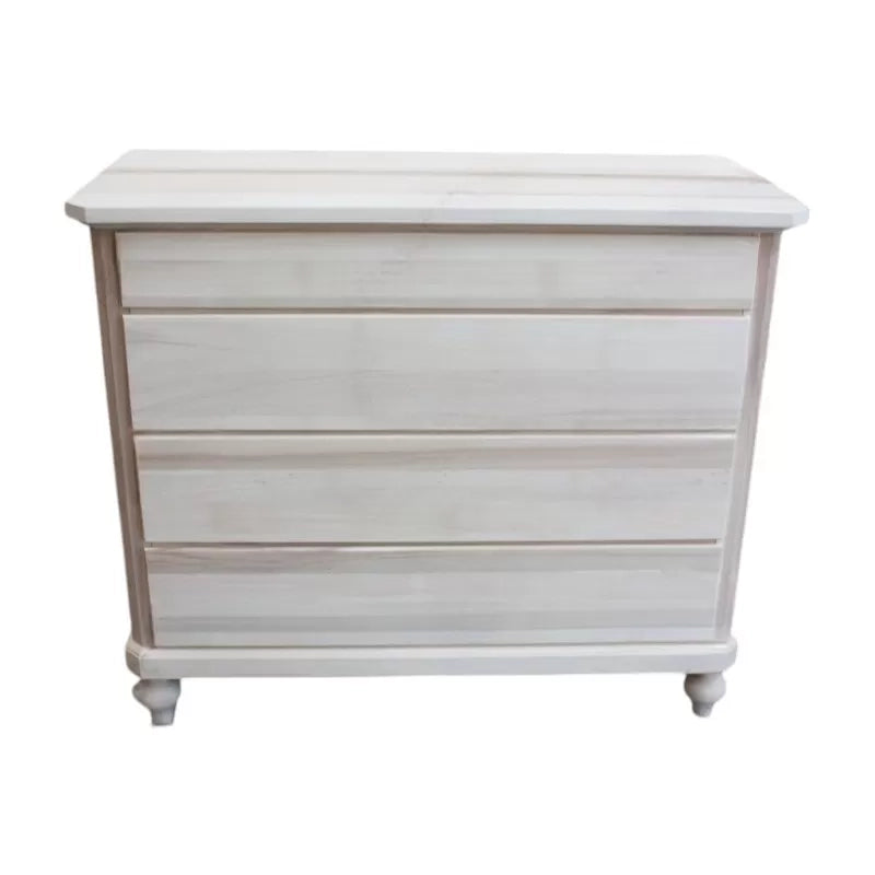 cassettiera classica 4 cassetti legno massello grezzo 119x52x101 (970) - Mobili 2G