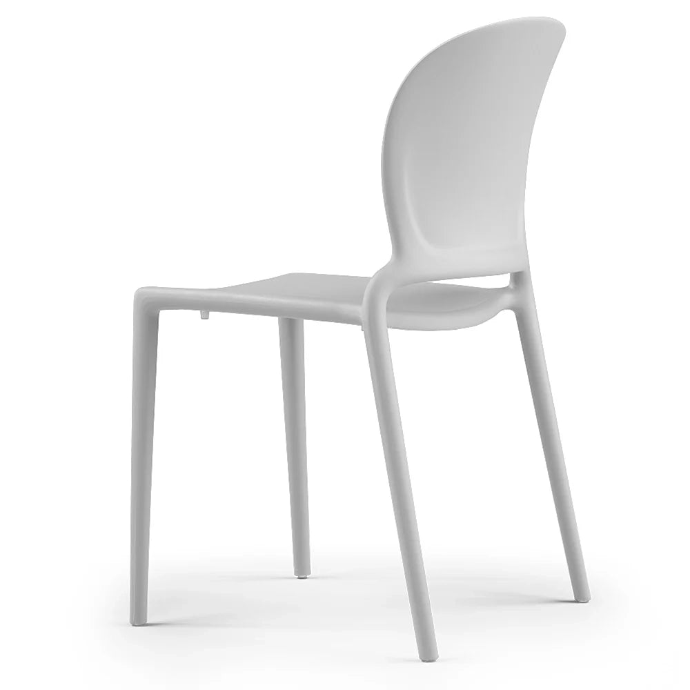 Set 2 sedie in polipropilene JASMINE, impilabile, resistente ai raggi UV, design moderno, ideale per sala da pranzo, cucina, sala d’attesa, bar, ristoranti o giardino colore Bianco