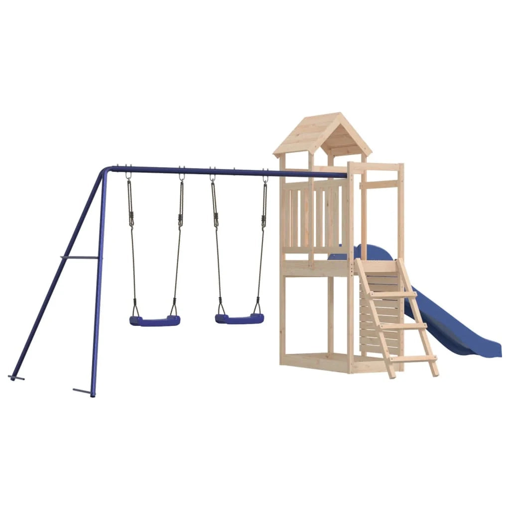 Area giochi all'aperto con altalene scivolo e robuste strutture per arrampicarsi  giochi da giardino 505 x 186 x 214 cm legno di pino massiccio 02_0004977