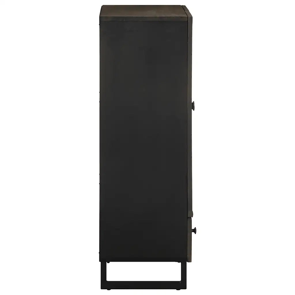 Credenza Nera 60x33x100 cm in Legno Massello di Mango 4017714