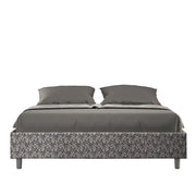 Letto matrimoniale con rete imbottito 160x200 tessuto Era 9 blu Azelia