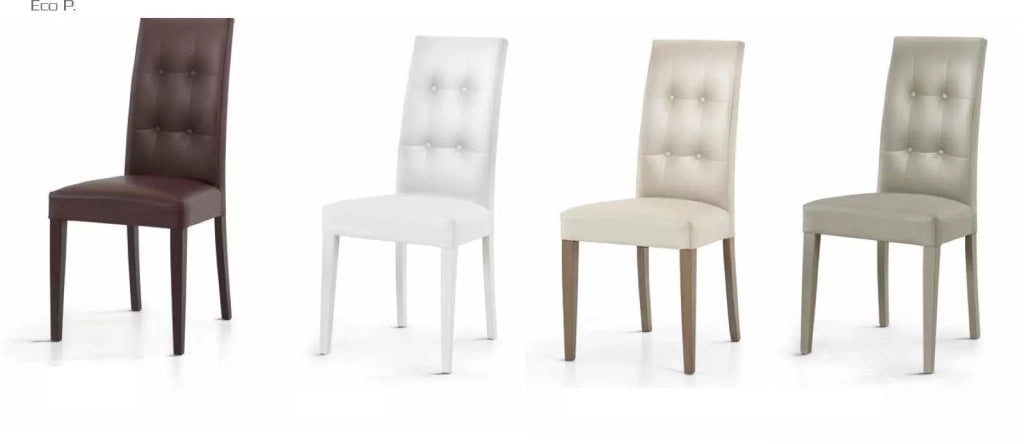 Set 2 sedie moderne in ecopelle 4 bottoni grigio (675) - Mobili 2G