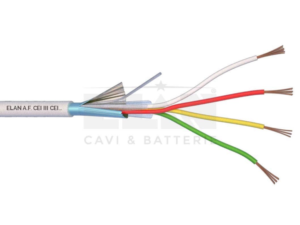 MATASSA CAVO ELAN ALLARME SCHERMATO 4X0,22 GUAINA IN PVC 020041 100MT BOBINA