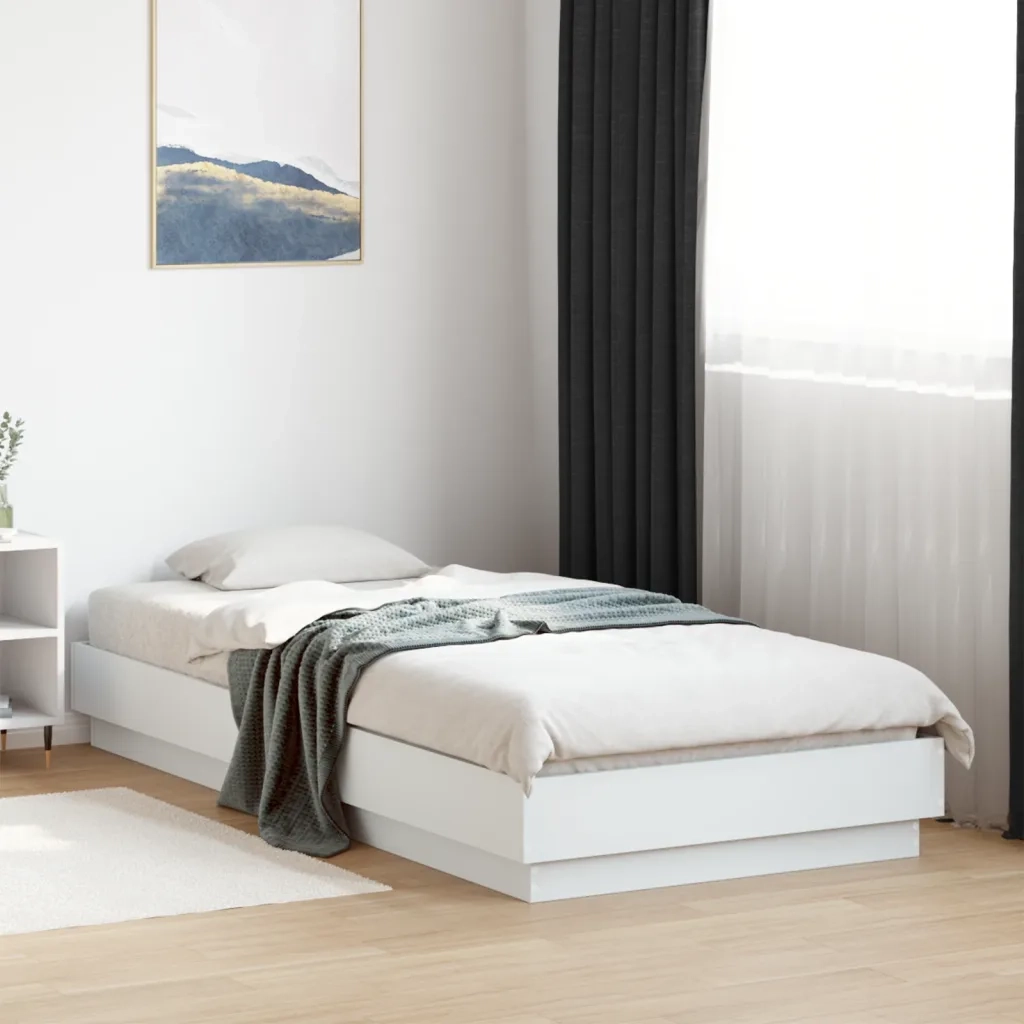 Giroletto-Struttura Letto Bianco 100x200 cm in Legno Massello 604464