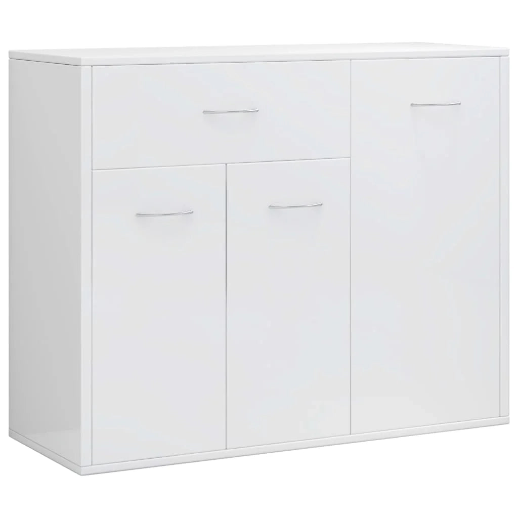 Buffet credenza cassettiera mobiletto mobile contenitore organizer cucina soggiorno lucido 88 x 30 x 70 cm legno ingegnerizzato bianco 02_0030777