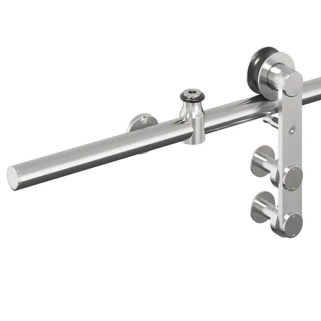 Kit Binari Porta Scorrevole 200 cm Acciaio Inossidabile Argento 4009694