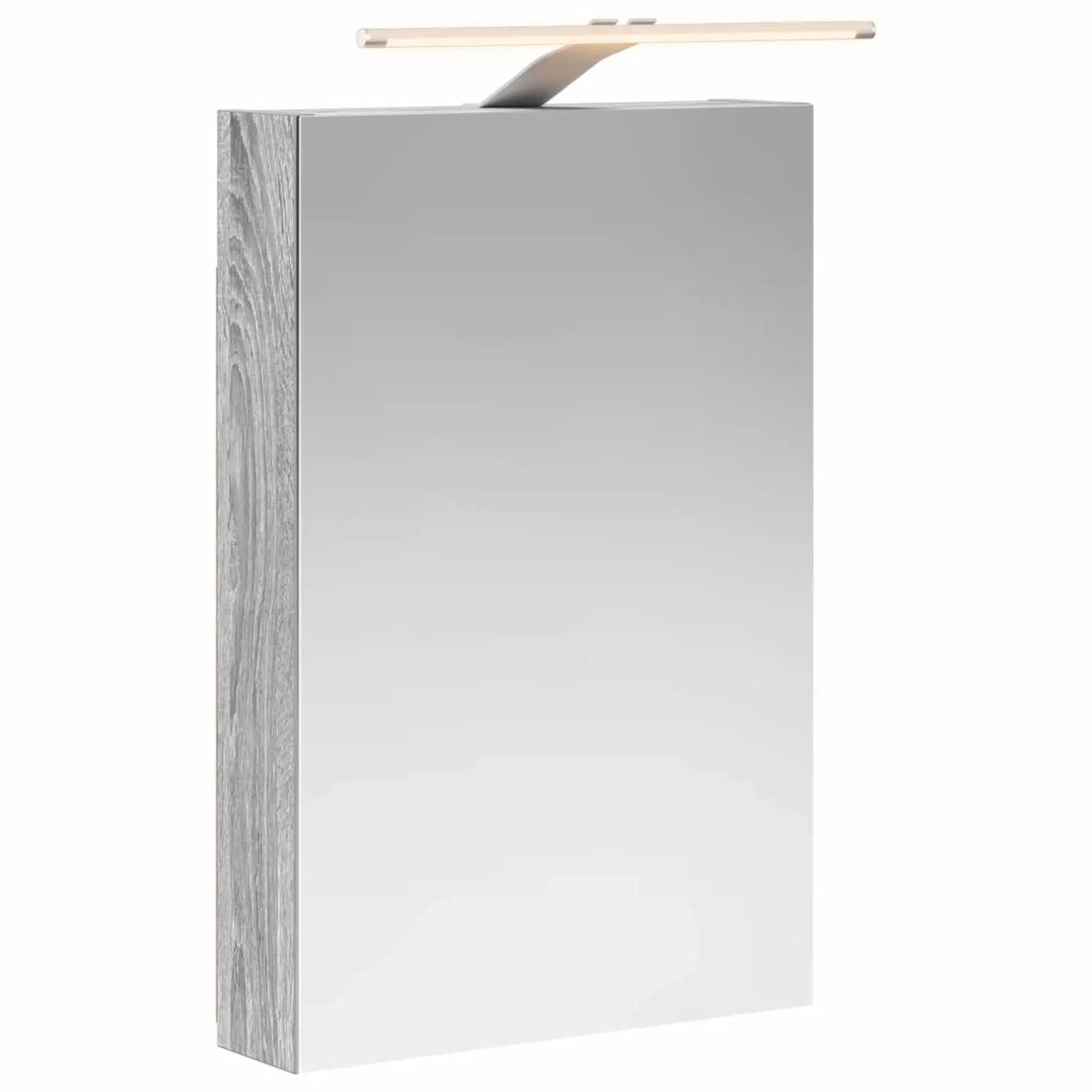 Mobiletto per specchio da bagno con lo scaffale Grigio Sonoma 889036