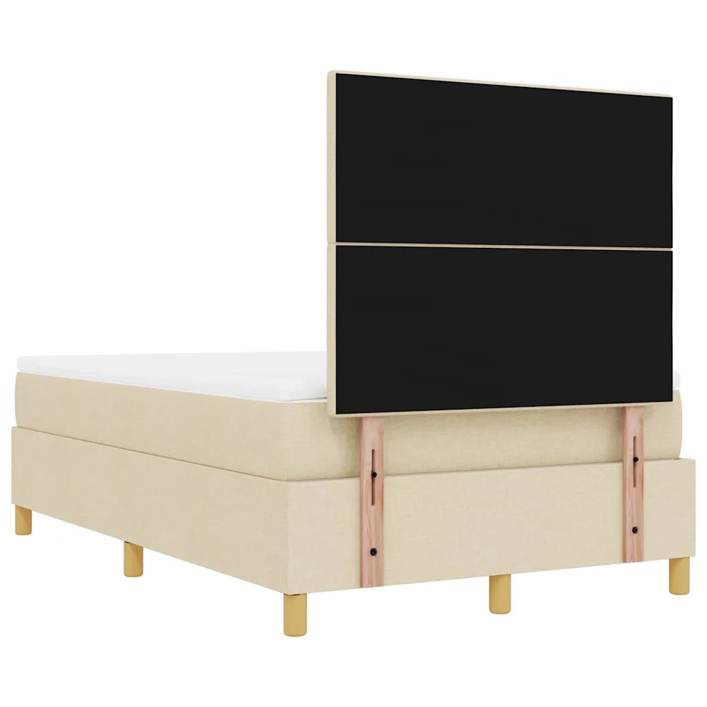 Letto a molle con testiera Crema 200 x 120 cm Tessuto 3344294