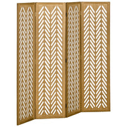 Paravento separatore legno naturale 4 pannelli ¨C Xylo ¨C 160x170 cm
