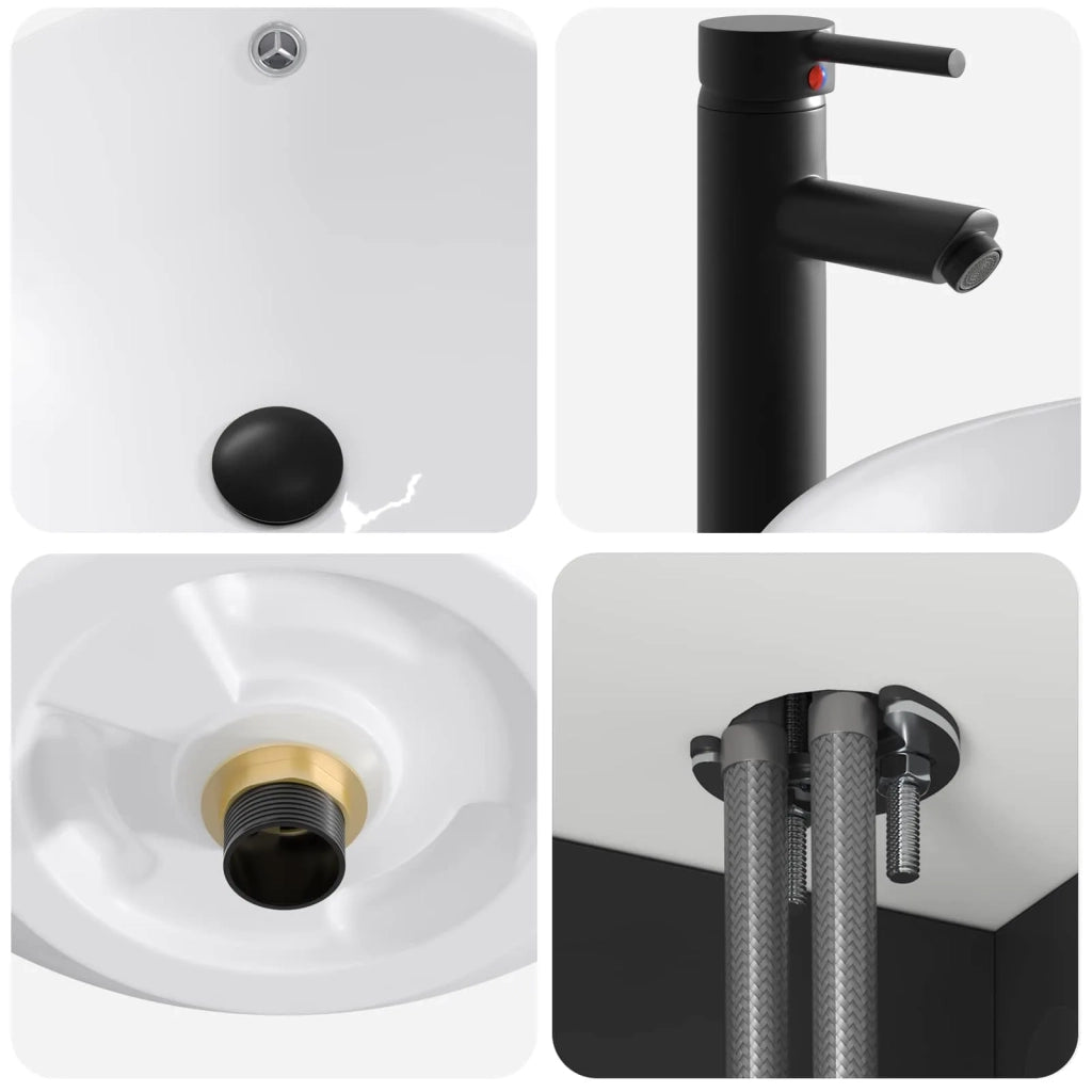 Set di mobili per il bagno 2 pz Nero 33 x 34,5 x 100 cm 3406134