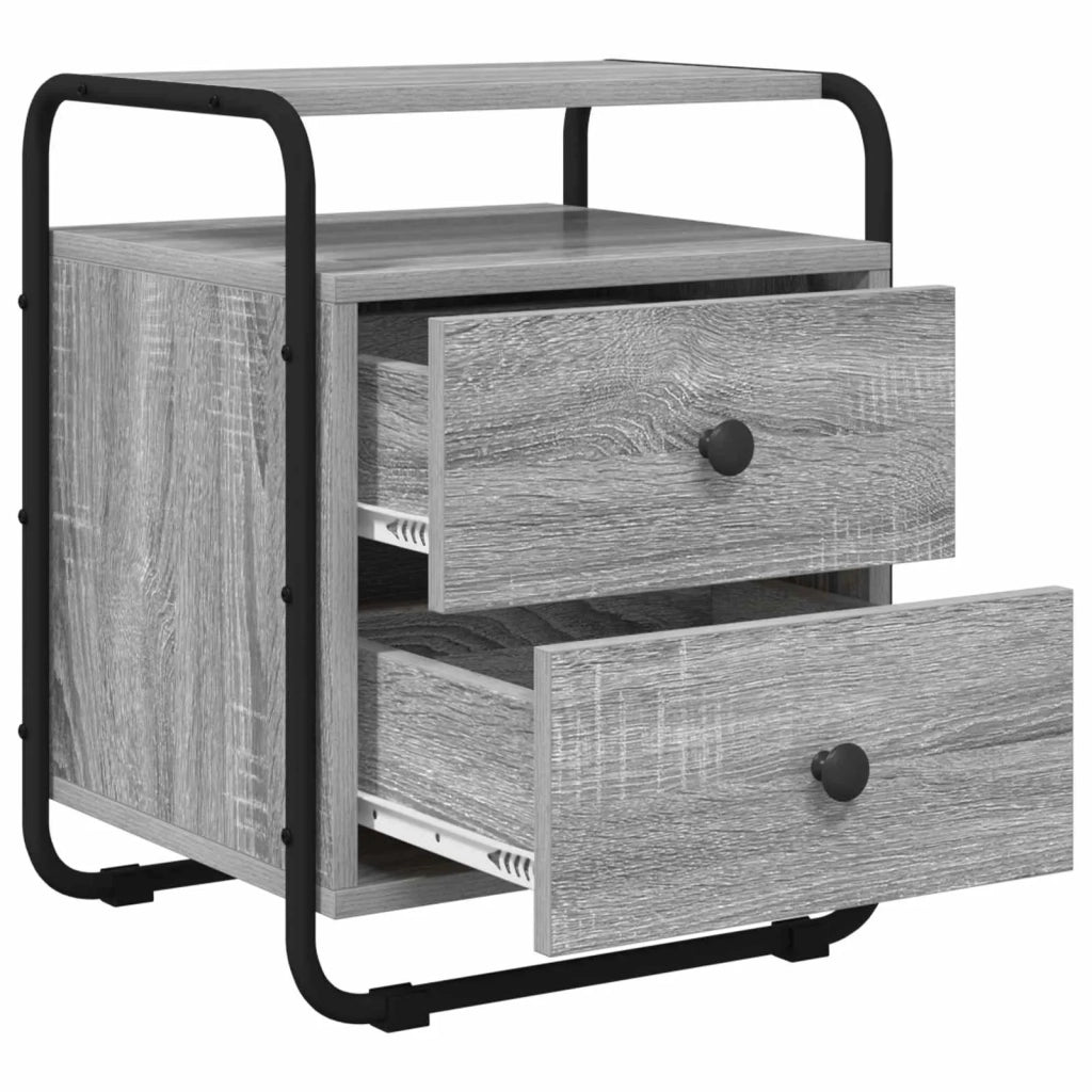 Armadio da Notte 2 pz Sonoma grigio Legno ingegnerizzato 8007630