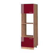 Vicco Mobile cucina microonde Rosso lucido 60 cm