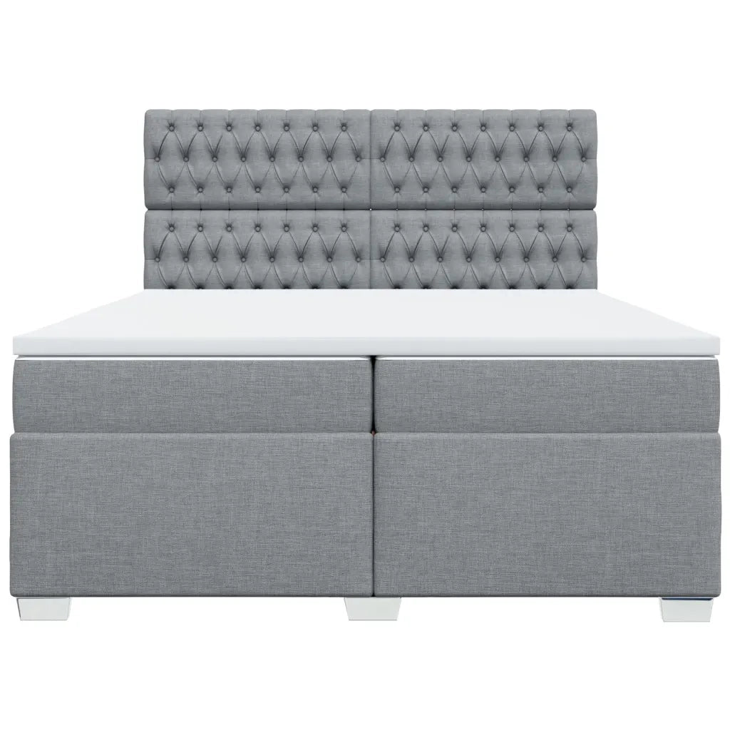Giroletto a Molle con Materasso Grigio Chiaro 200x200cm Tessuto 3290602