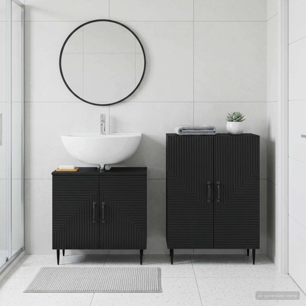 Set di Armadi da Bagno da 2 Pezzi HAARLEM Nero 3417613