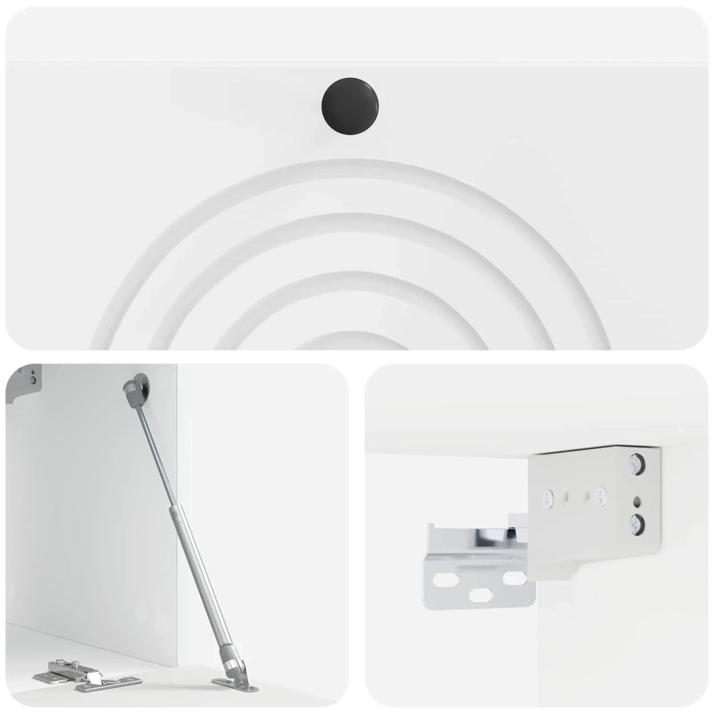 Mobile Porta TV da Muro Bianco Lucido 78,5 x 31 x 30 cm 898209