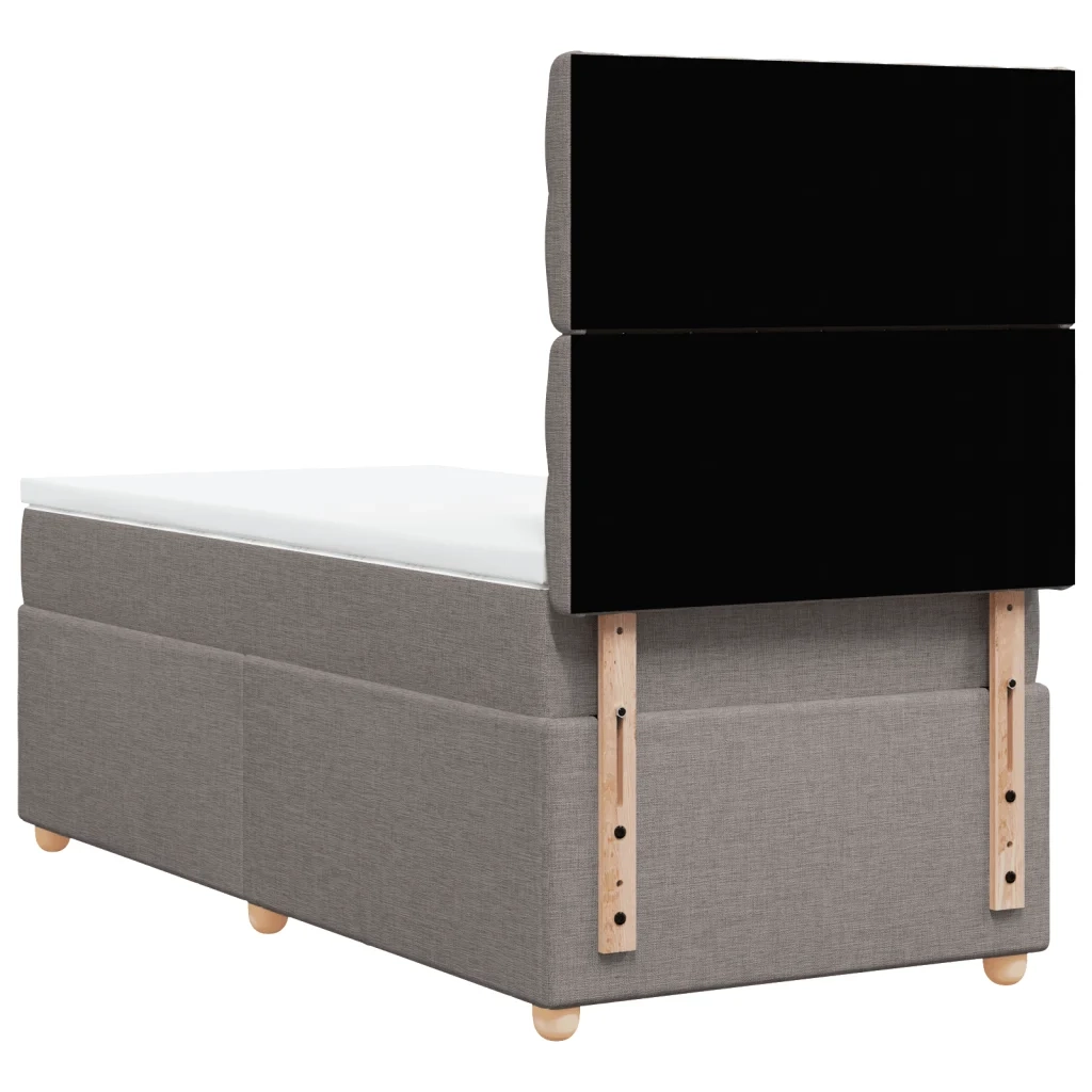 vidaXL Giroletto a Molle con Materasso Tortora 90x190 cm in Tessuto